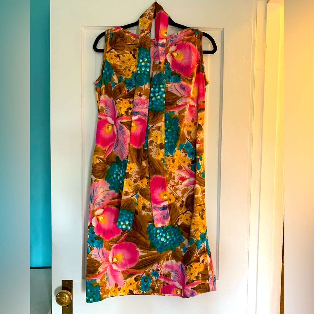 Vintage Alice Polynesian Fashion dress tiki pin up Hawaii tropical